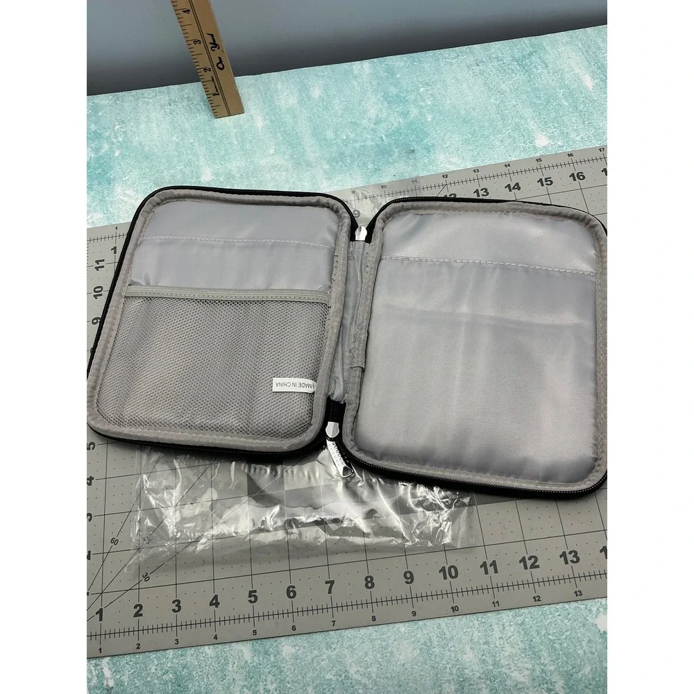 Black Zippered‎ Ereader iPad mini Organizer Pouch Bag Case